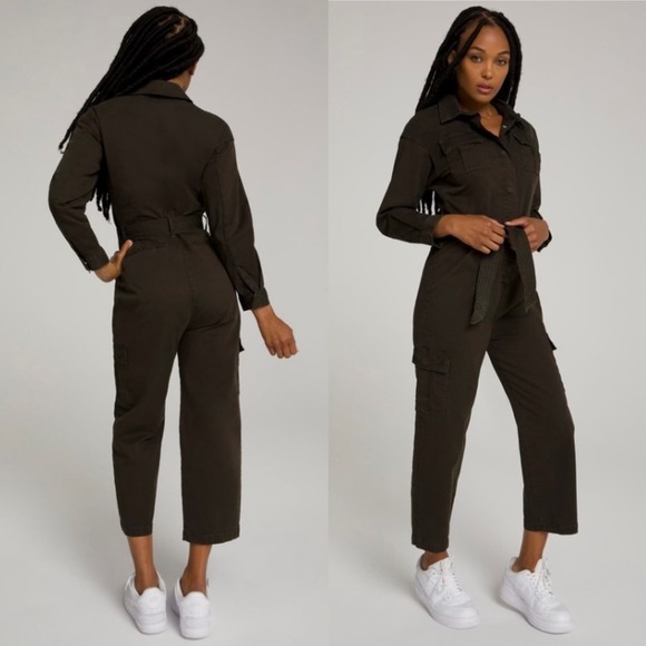 Good American FemFlight Hunter Green Long Sleeve Jumpsuit - Picture 3 of 11